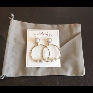 Ettika Pearl Hoop Earrings